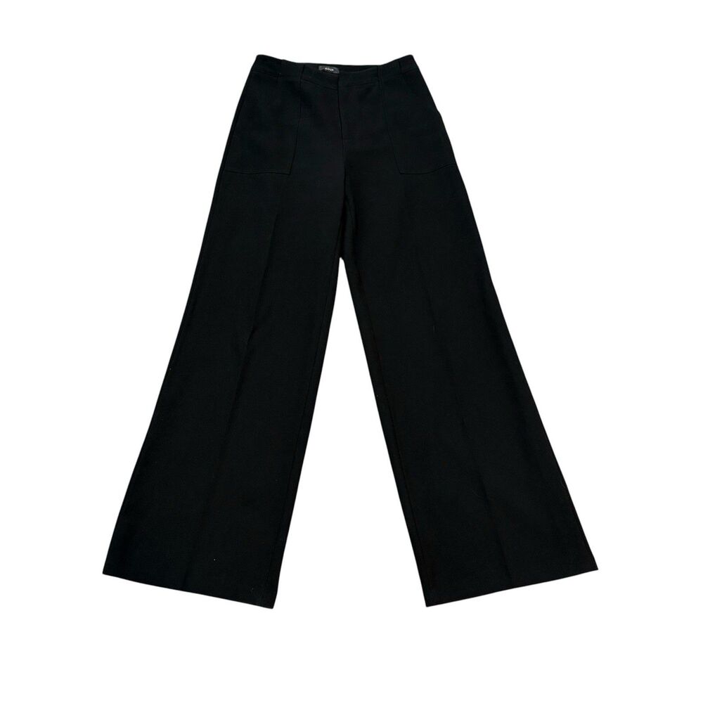 Aqua Black Wide Leg Trouser Dress Pants Size Small